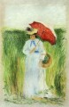 Mujer joven con un paraguas Camille Pissarro
